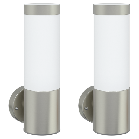 vidaXL Buitenwandlampen Set van 2 Zilver RVS IP44 afbeelding2 - 1