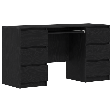 vidaXL Bureau 2 stuks Zwart Eiken 140x50x76 cm Engineered Wood afbeelding2 - 1