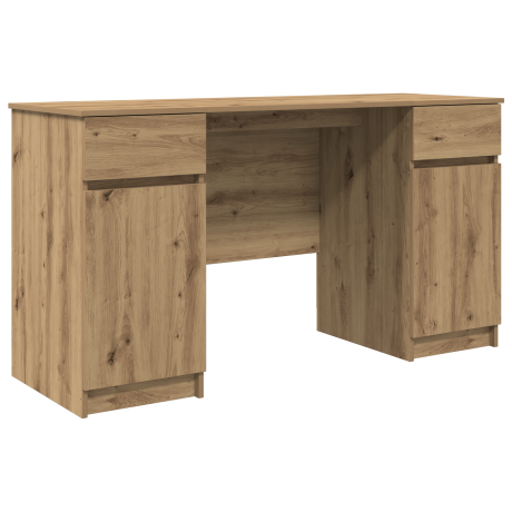 vidaXL Bureau Artisan Eiken 140x49x76 cm Gelaagd Hout afbeelding2 - 1