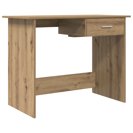 vidaXL Bureau met lade Artisan Eiken 100 x 50 x 76 cm Bewerkt hout afbeelding2 - 1