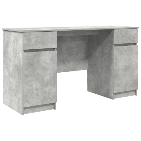 vidaXL Bureau Beton Grijs 140x49x76 cm Geperst Hout afbeelding2 - 1