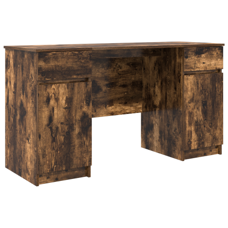 vidaXL Bureau Gerookt Eiken 140x49x76 cm Kunststof Hout afbeelding2 - 1