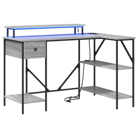 vidaXL Bureau Grijs sonoma 120 x 79 x 86.5 cm Bewerkt hout afbeelding2 - 1