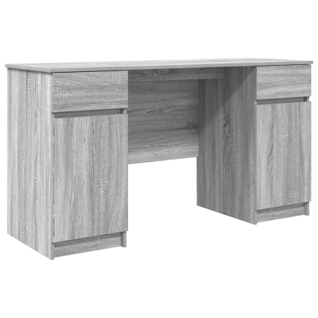 vidaXL Bureau Grijs Sonoma 140x49x76 cm Gevoerd Hout afbeelding2 - 1