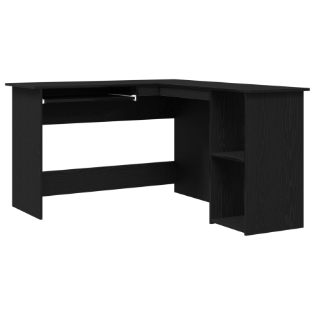 vidaXL Bureau in Zwart Eiken 120x140x75 cm Gemaakt van Bewerkt Hout afbeelding2 - 1