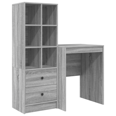 vidaXL Bureau met opbergruimte Grijs Sonoma Engineered Wood afbeelding2 - 1