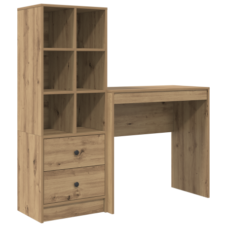vidaXL Bureau met Opbergruimte in Artisan Eiken Hout afbeelding2 - 1