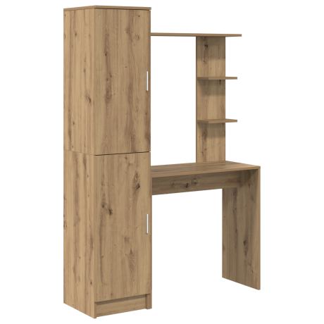 vidaXL Bureau met Opbergruimte in Artisan Eiken Hout afbeelding2 - 1