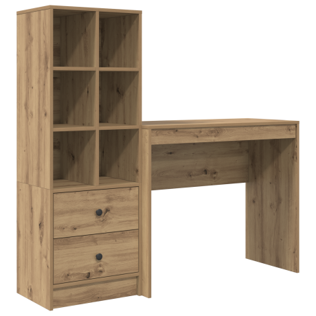 vidaXL Bureau met opbergruimte in artisan eikenhout afbeelding2 - 1