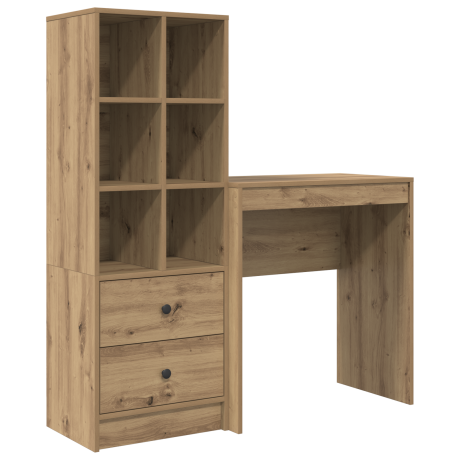 vidaXL Bureau met Opbergruimte van Artisan Eiken Geengineerd Hout afbeelding2 - 1