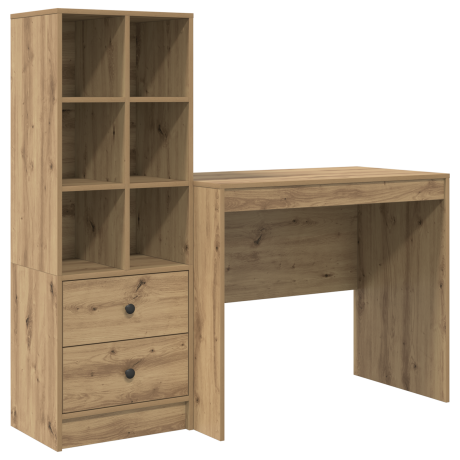 vidaXL Bureau met Opbergruimte van Artisan Eikenhout afbeelding2 - 1