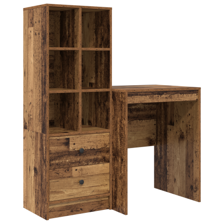 vidaXL Bureau met Opbergruimte van Gerecycled Hout afbeelding2 - 1