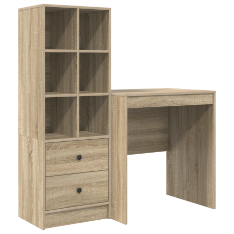 vidaXL Bureau met Opbergruimte van Sonoma Eiken Hout afbeelding2 - 1