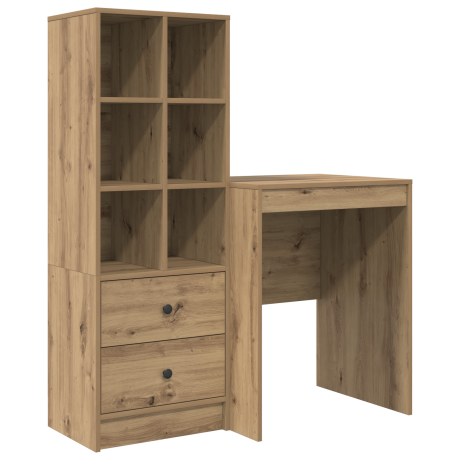 vidaXL Bureau met Opslag Artisan Eikenhout afbeelding2 - 1