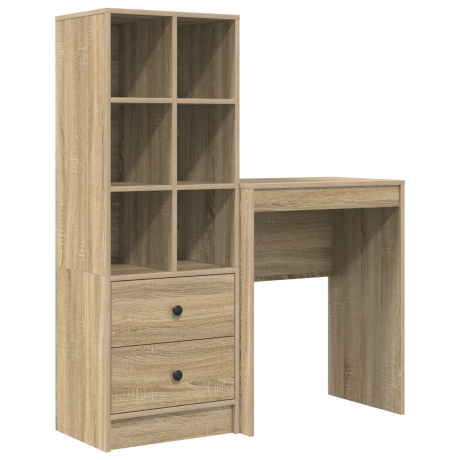 vidaXL Bureau met Opslag van Sonoma Eiken Geengineerd Hout afbeelding2 - 1