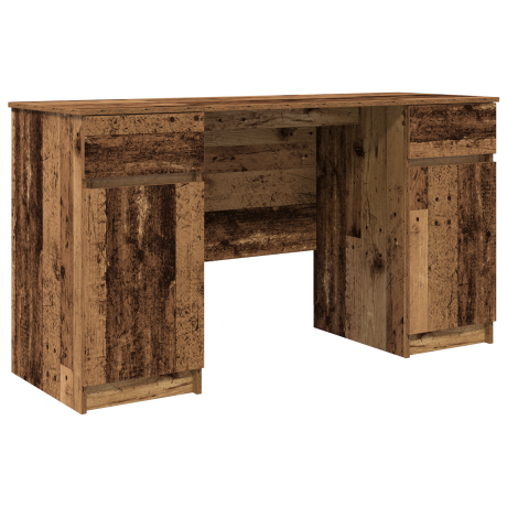 vidaXL Bureau met lade Oud hout 140 x 49 x 76 cm Bewerkt hout afbeelding2 - 1