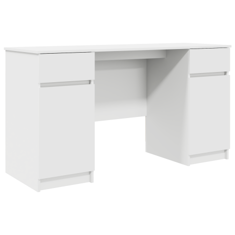 vidaXL Bureau Wit 140x49x76 cm Gewerkt Hout afbeelding2 - 1