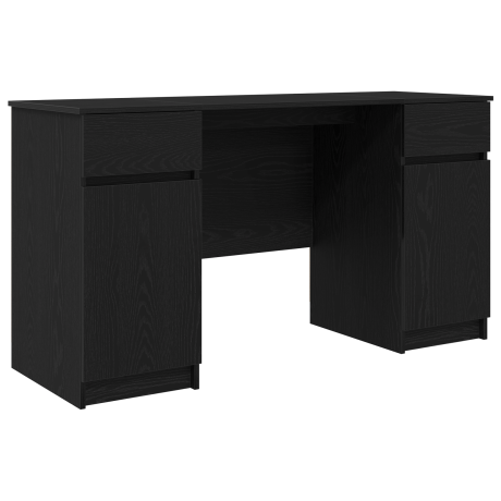 vidaXL Bureau Zwart Eiken 140x49x76 cm afbeelding2 - 1