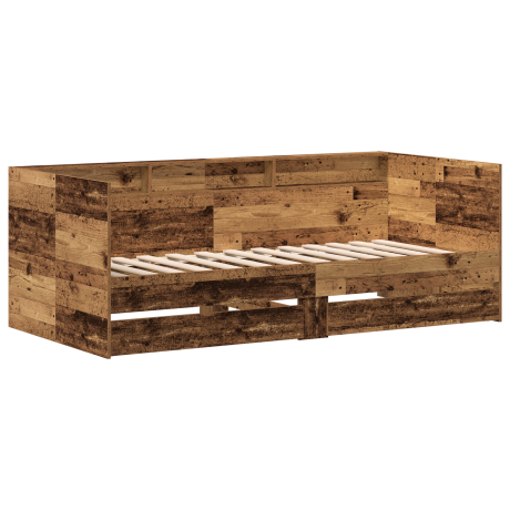 vidaXL Dagbed met hoofdeinde Oud Hout 90 x 200 cm Bewerkt hout afbeelding2 - 1