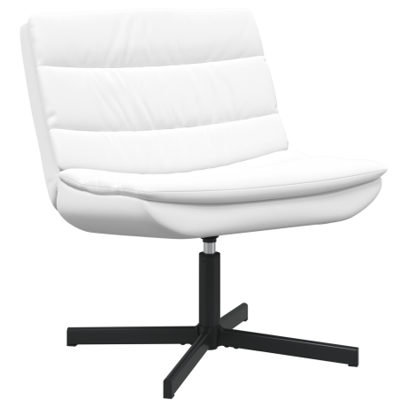 vidaXL Draai Relaxstoel Witte Stof afbeelding2 - 1