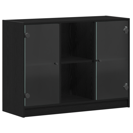 vidaXL Dressoir Zwart Eiken 100 x 37 x 75.5 cm afbeelding2 - 1