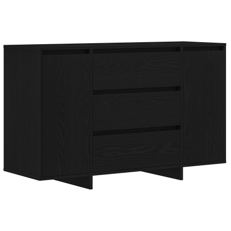 vidaXL Dressoir met lade Zwart Eiken 120 x 41 x 75 cm Bewerkt hout afbeelding2 - 1
