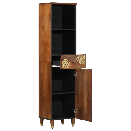 vidaXL Badkamerkast Honingbruin 38 x 33 x 160 cm Massief Mango Hout afbeelding2 - 1