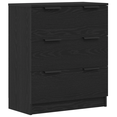 vidaXL Dressoir met lade Zwart Eiken 60 x 30 x 70 cm Bewerkt hout afbeelding2 - 1