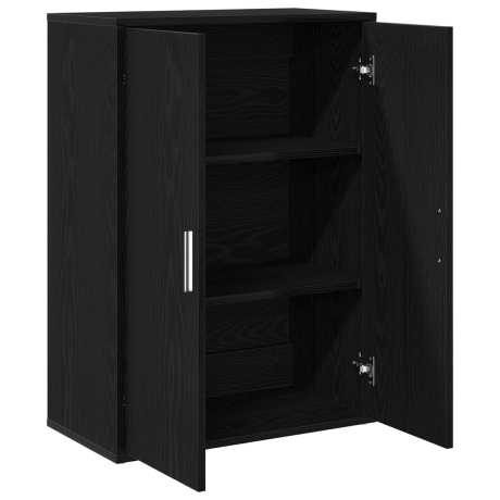 vidaXL Dressoir Zwart Eiken 60 x 31 x 84 cm Bewerkt hout afbeelding2 - 1