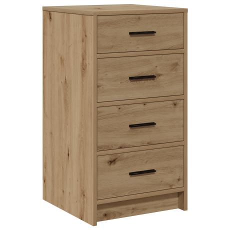 vidaXL Dressoir artisanaal eikenkleurig 40 x 41 x 75 cm Bewerkt hout afbeelding2 - 1