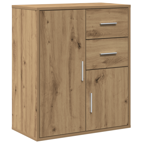 vidaXL Dressoir met lade Artisan Eiken 60 x 31 x 70 cm Bewerkt hout afbeelding2 - 1