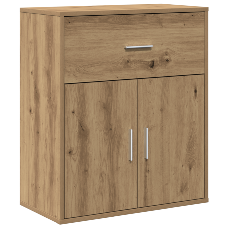 vidaXL Dressoir met lade Artisan Eiken 60 x 31 x 70 cm Bewerkt hout afbeelding2 - 1