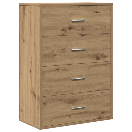 vidaXL Dressoir met lade Artisan Eiken 60 x 31 x 84 cm Bewerkt hout afbeelding2 - 1