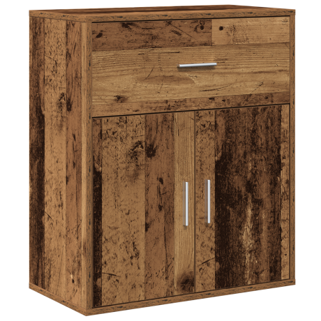 vidaXL Dressoir met lade Oudhout 60 x 31 x 70 cm Bewerkt hout afbeelding2 - 1