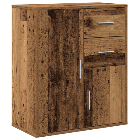vidaXL Dressoir met lade Oudhout 60 x 31 x 70 cm Bewerkt hout afbeelding2 - 1