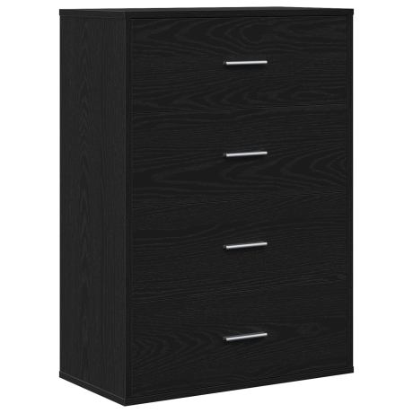 vidaXL Dressoir met lade Zwart Eiken 60 x 31 x 84 cm Bewerkt hout afbeelding2 - 1