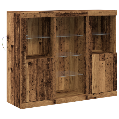 vidaXL LED Sideboard Oudhout 123 x 37 x 100 cm Bewerkt hout afbeelding2 - 1