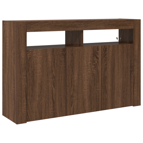 vidaXL Dressoir Bruin Eiken 116 x 30 x 75 cm Bewerkt hout afbeelding2 - 1