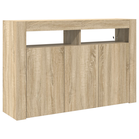 vidaXL Dressoir Sonoma Eiken 116 x 30 x 75 cm Bewerkt hout afbeelding2 - 1