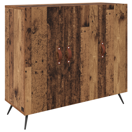 vidaXL Dressoir Oudhout 89,5 x 34 x 80 cm Bewerkt hout afbeelding2 - 1