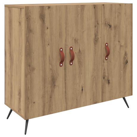 vidaXL Dressoir Artisan Eiken 89,5 x 34 x 80 cm Bewerkt hout afbeelding2 - 1