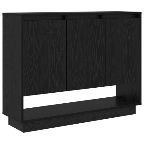 vidaXL Dressoir met plank met de deur Zwart eiken 97 x 29 x 75 cm Bewerkt hout afbeelding2 - 1