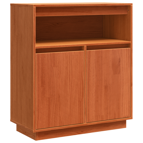 vidaXL Dressoir met plank met opslag Wasbruin 70 x 34 x 80 cm Massief grenenhout afbeelding2 - 1
