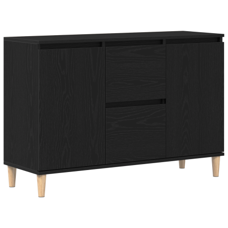 vidaXL Dressoir Zwart Eiken 101x35x60 cm Geengineerd Hout afbeelding2 - 1