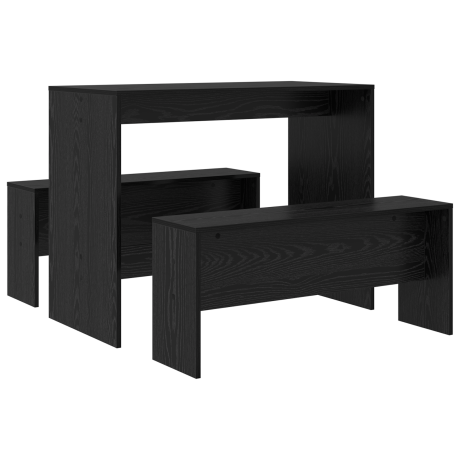 vidaXL Eetkamerset 2 pcs Zwart eiken 97 x 47 x 75 cm Bewerkt hout afbeelding2 - 1