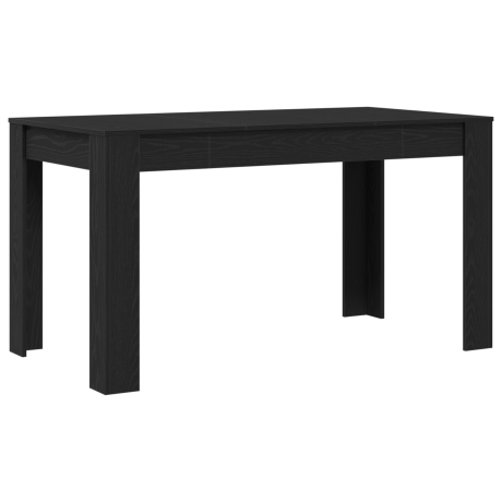 vidaXL Eettafel Zwart eiken 140 x 74,5 x 76 cm Bewerkt hout afbeelding2 - 1