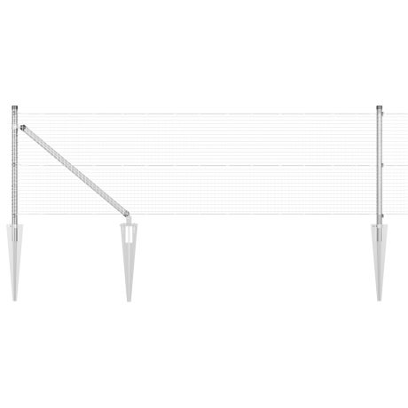 vidaXL Gelaste Draadhek met 13 Spijkerpaalkoppen 0.4x100 m Gegalvaniseerd Staal afbeelding2 - 1
