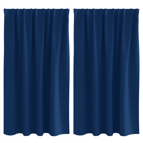 vidaXL Gordijnen 2 pcs Donkerblauw 140 x 140 cm Polyester afbeelding2 - 1