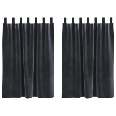 vidaXL Verduisterende gordijnen 2 pcs Donkergrijs 140 x 140 cm Fluweel afbeelding2 - 1