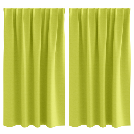 vidaXL Gordijnen met gordijnen 2 pcs Appelgroen 140 x 140 cm Polyester afbeelding2 - 1